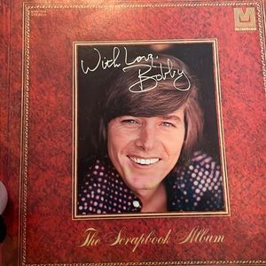 Vintage Bobby Sherman The Scrapbook Album & Bobby Sherman fan club framed photo.